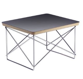 table basse ltr plateau noir pietement croisillons chrome vitra eames