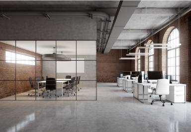 Berhin propose l'aménagement global de bureaux, du sol au plafond.